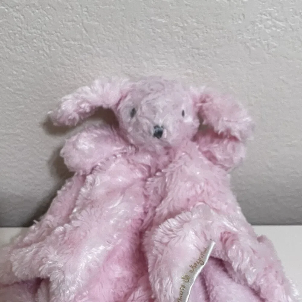 Blankets & Beyond Pink Puppy Dog Security Blanket Lovey Rosette Swirl Lovie